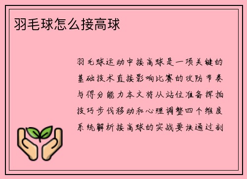羽毛球怎么接高球